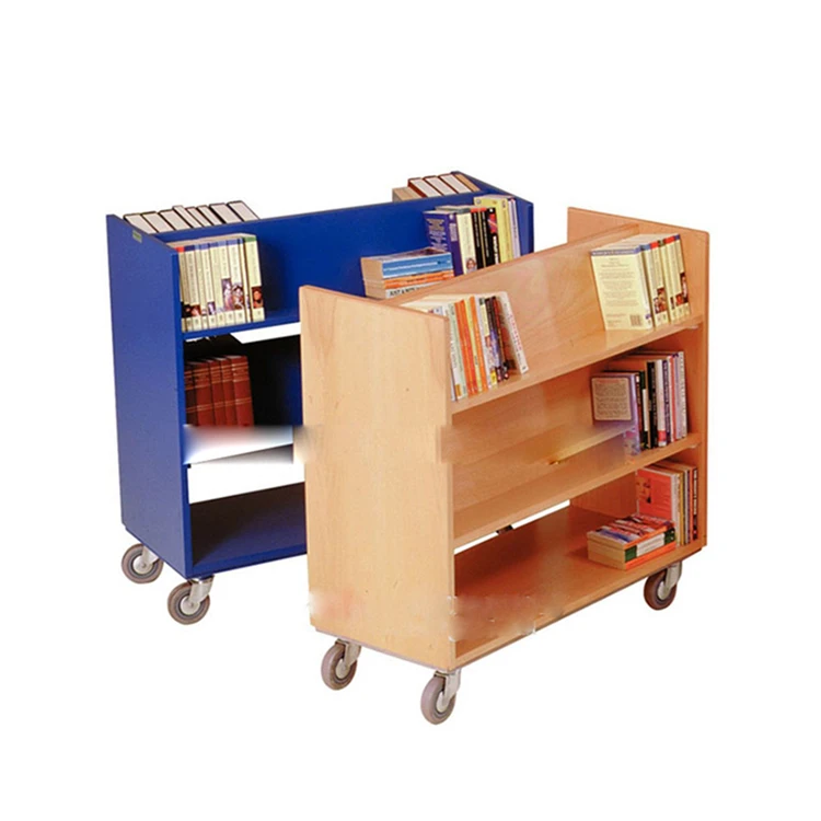 Modern Storage Library Wooden Used For Sale Double Sided Rolling Book ...