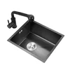 Quartz stone simple single trough household thickened basin set wash dishes kitchen sink