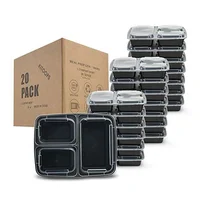 

Meal Prep Containers 3 Compartment [20 Pack] 38 oz, Lunch Containers FDA&BPA Free Containers, Food Storage Bento Box with Lid