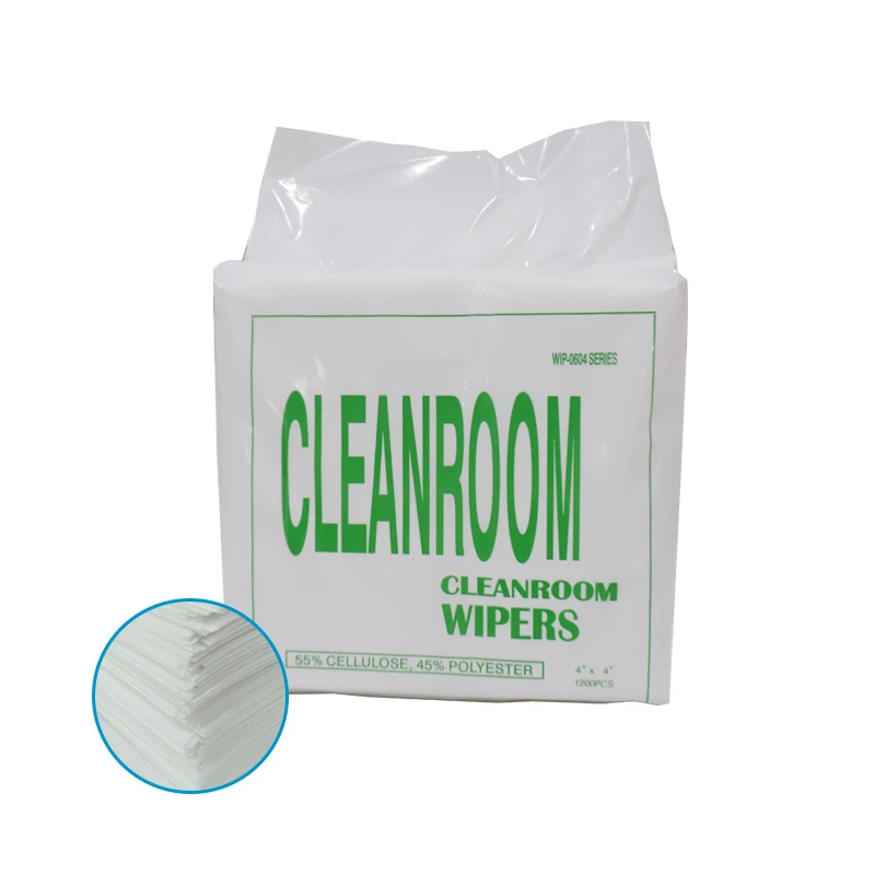 

1200pcs 4x4 disposable dustless paper non woven cleanroom wiper wipes for mobile phone lcd screen printhead cleaning, White