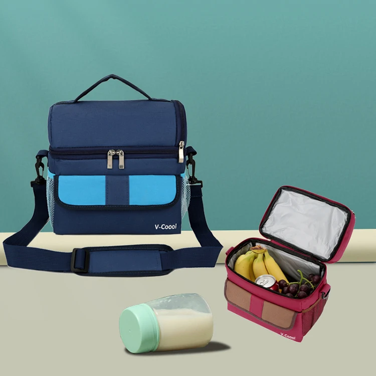 

New design double compartment lunch doctor who disposable insulated DESIGN TOTE BAG design mini cooler bag for breast milk, Maroon, blue, pink