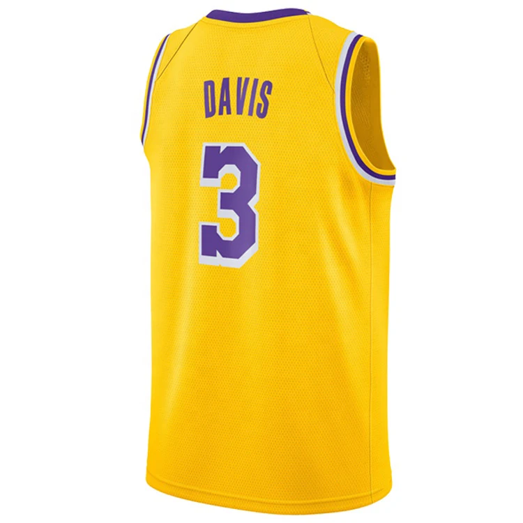 

#3 Anthony Davis Men's Laker Shirts Cooling Basketball Jersey Uniform Reversible Vest College Wear Custom Logo