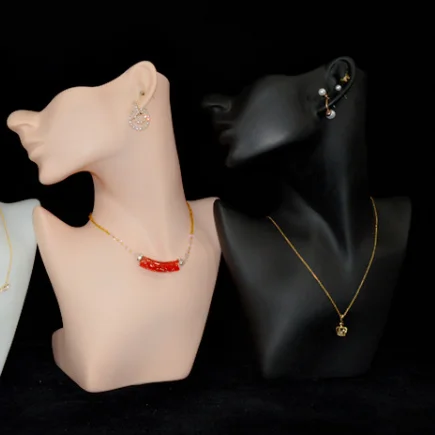 

Cheap plastic head mannequin hot sale in market heads jewellery mannequin, Black color