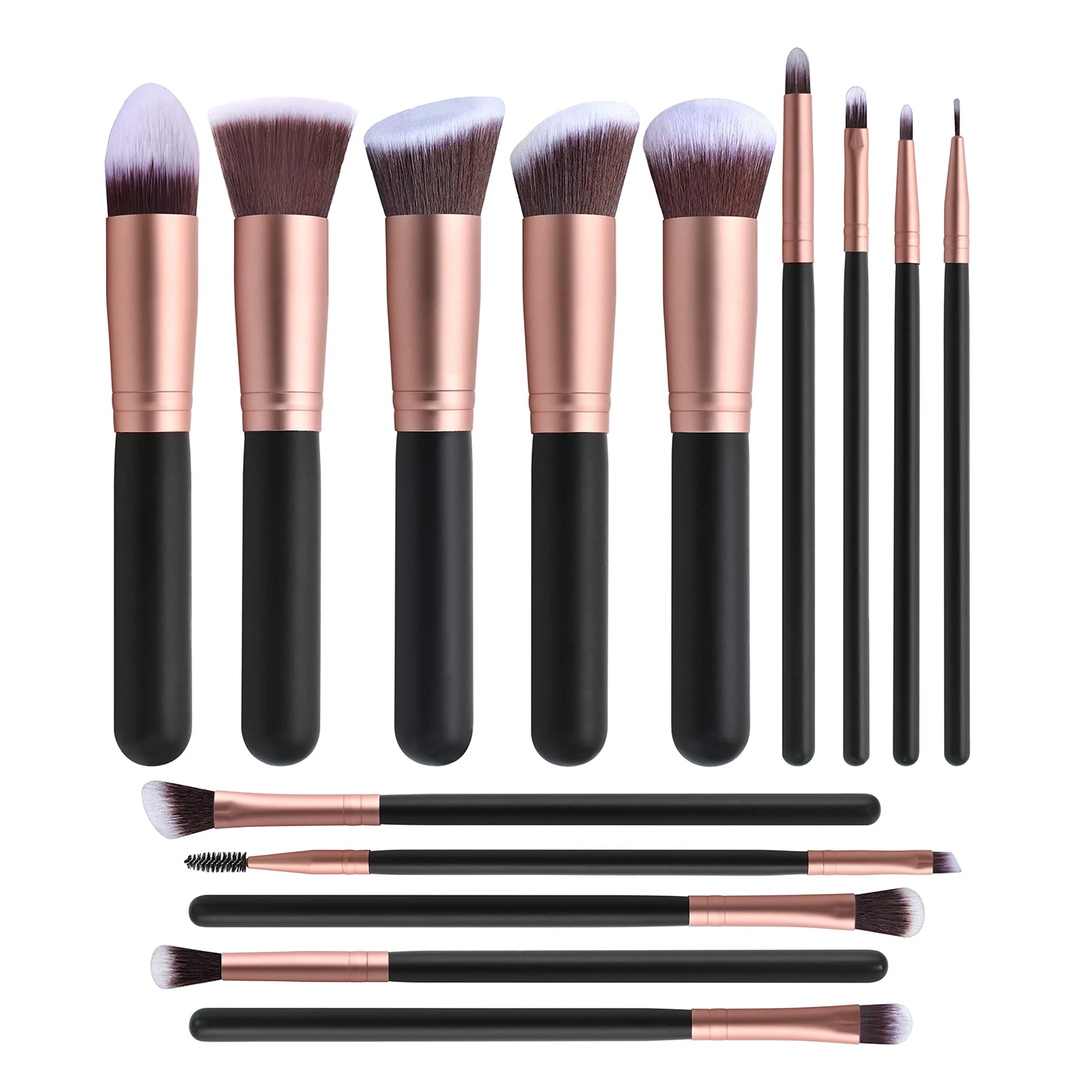 

HZM Free Sample Makeup Brushes/Crystal Black Handle Makeup Brush Set/Custom Logo Make Up Brushes 14pcs brush set