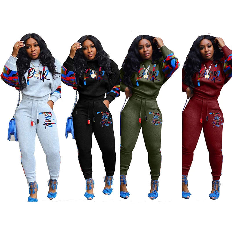 

Can customize the new fall and winter high-quality comfortable cotton round neck long-sleeved casual women's hoodie suit
