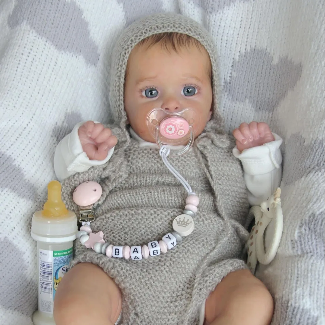 20inch Lifelike Silicone Reborn Baby Doll Hand-Painted Perfect Silicone Baby Dolls Girls Gift for Christmas Birthdays Kids Toys
