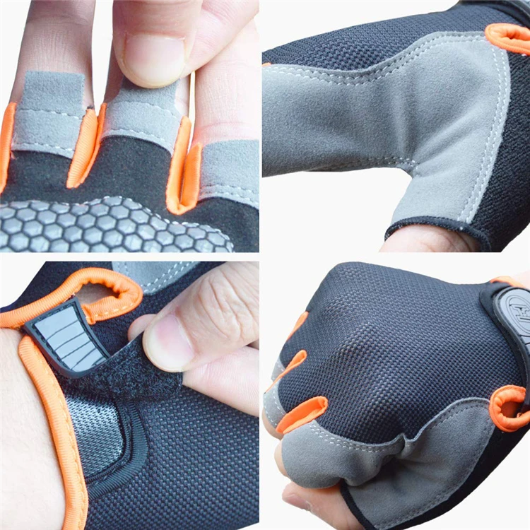 Wholesale Half Gloves Cycling Gloves With Gel Pad Breathable Half Finger Protection For Sports