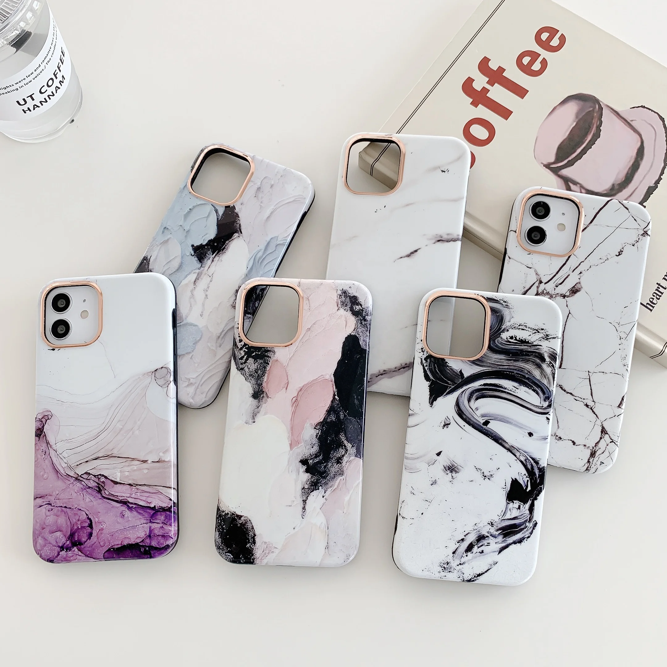

Fashion IMD Oil Painting Soft TPU Mobile Phone Cover Full Protective Cell Phone Case for iPhone 12/11/Xs Max/Xs/Xr/X, Multi colors