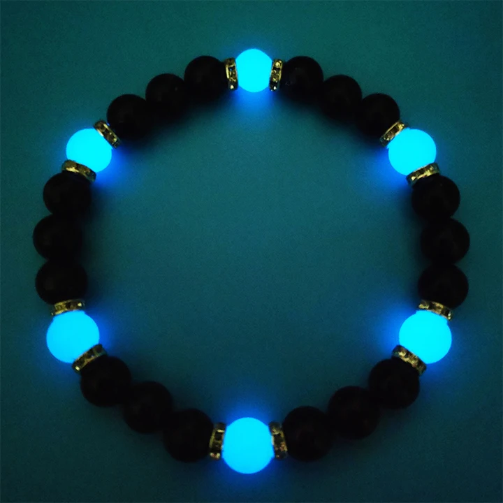 

Wholesale Trendy Fluorescent Stone Agate Beaded Bracelet Black Carnelian Bracelets for Unisex, Picture shows