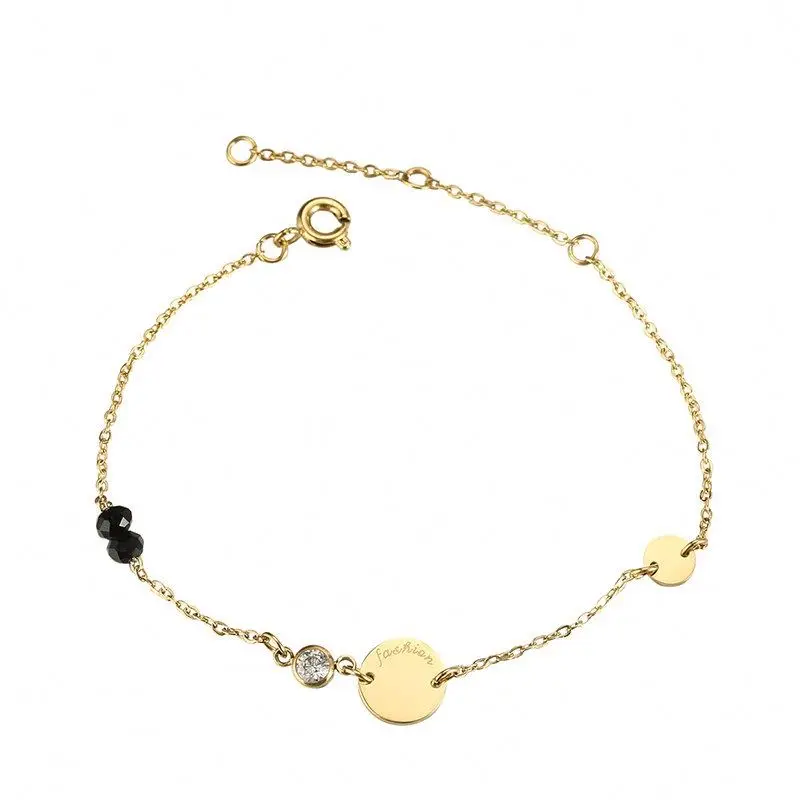 

Korean Fashion Chain Bracelet With Zircon Stainless Steel Jewelry For Women