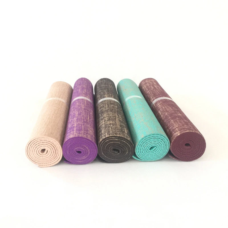 

Personalized customised Professionalsuede eco friendly thick pilates hemp yoga mat, 6 color