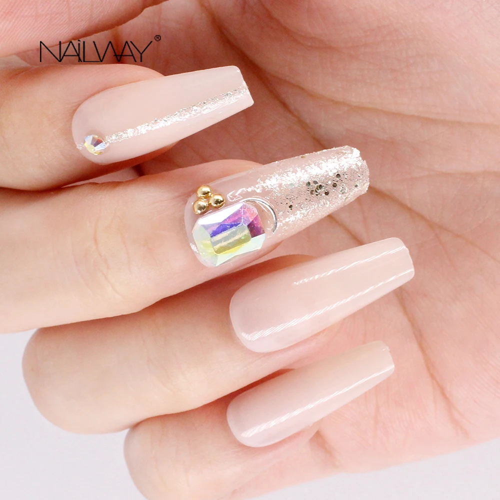 

Extra Long Coffin False Nail Tips Press On Nails With Diamond Full Coverage Artificial Fake Nails With Box 24pcs Wholesale, Pink