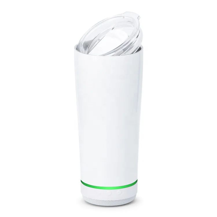 

Bluethooth Sublimation Black Music Waterproof Tumbler Speaker Vacuum Cup with Speaker Straw