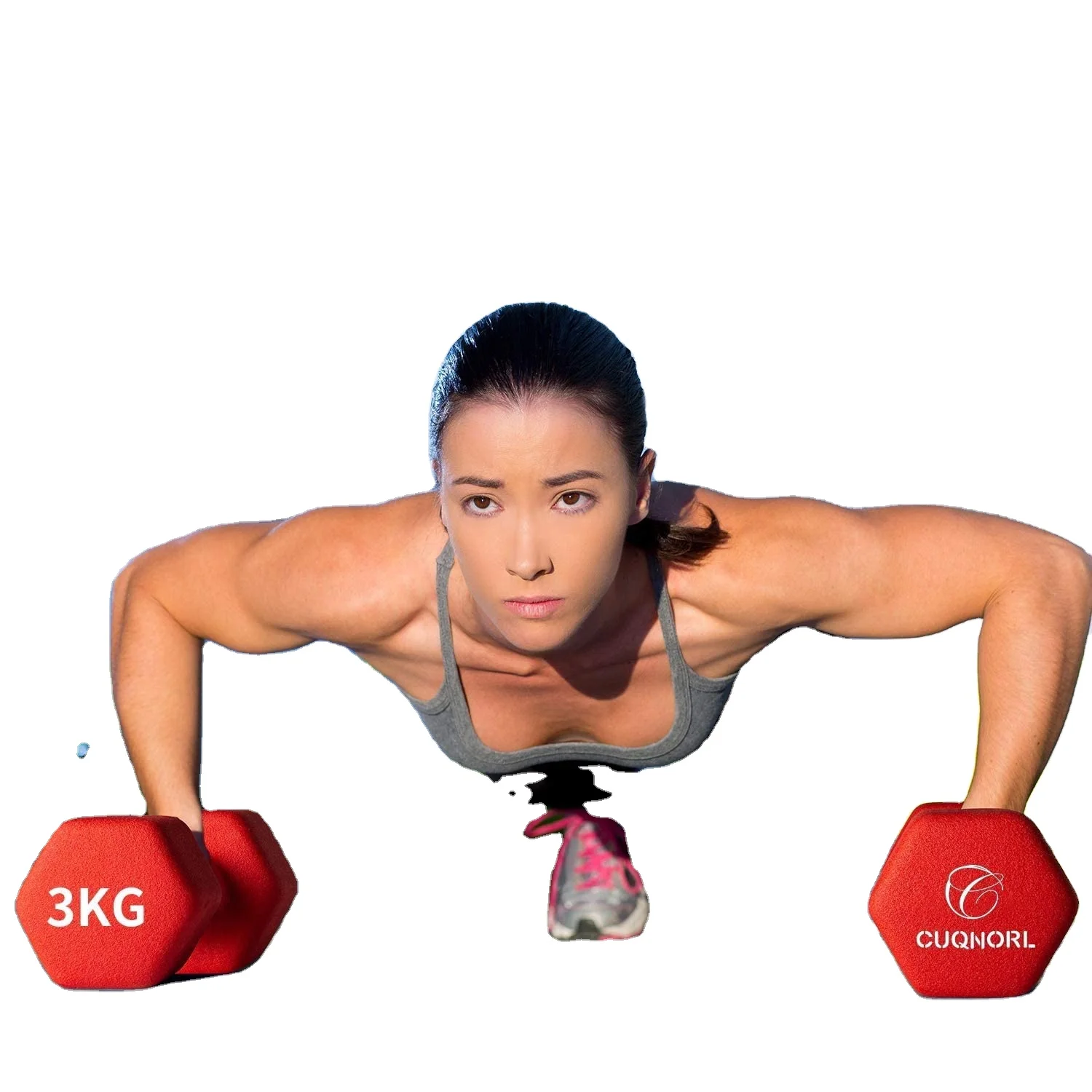 

IN STOCK DROP SHIPPING Women Body Building Colorful 10KG Hex Vinyl Dumbbell For Home Use