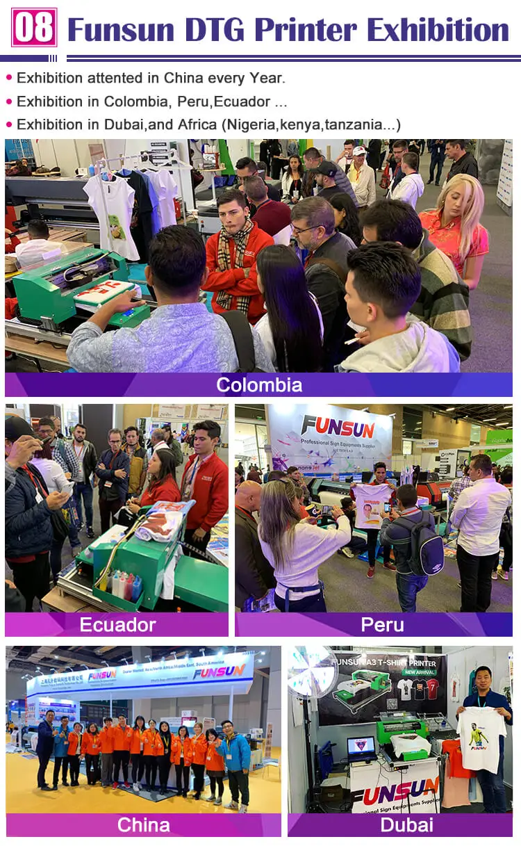 Funsun Digital T-shirt Flatbed Printing Machine A3 DTG Printer for Cotton Fabric Clothes Sweater Socks Canvas Bags