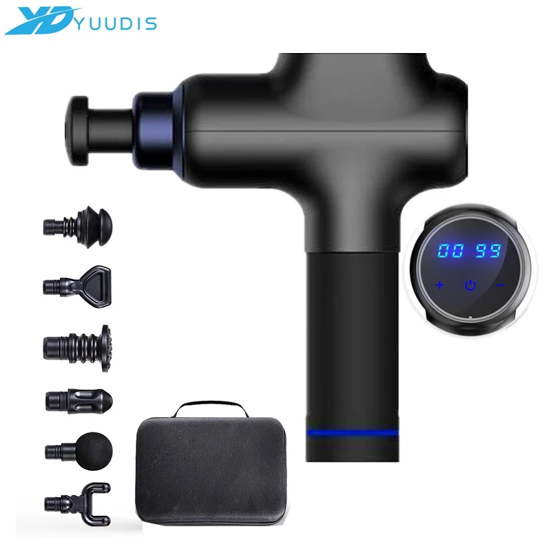 
2020 New Design Muscle Massage Gun, Deep Tissue Handheld Percussion Massager with 20 Adjustable Speeds,6 Types of Massage Heads 