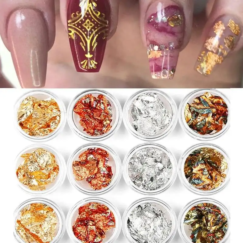 Gold Silver Red Colorful Nail Art Foil Aluminum Nail Sticker