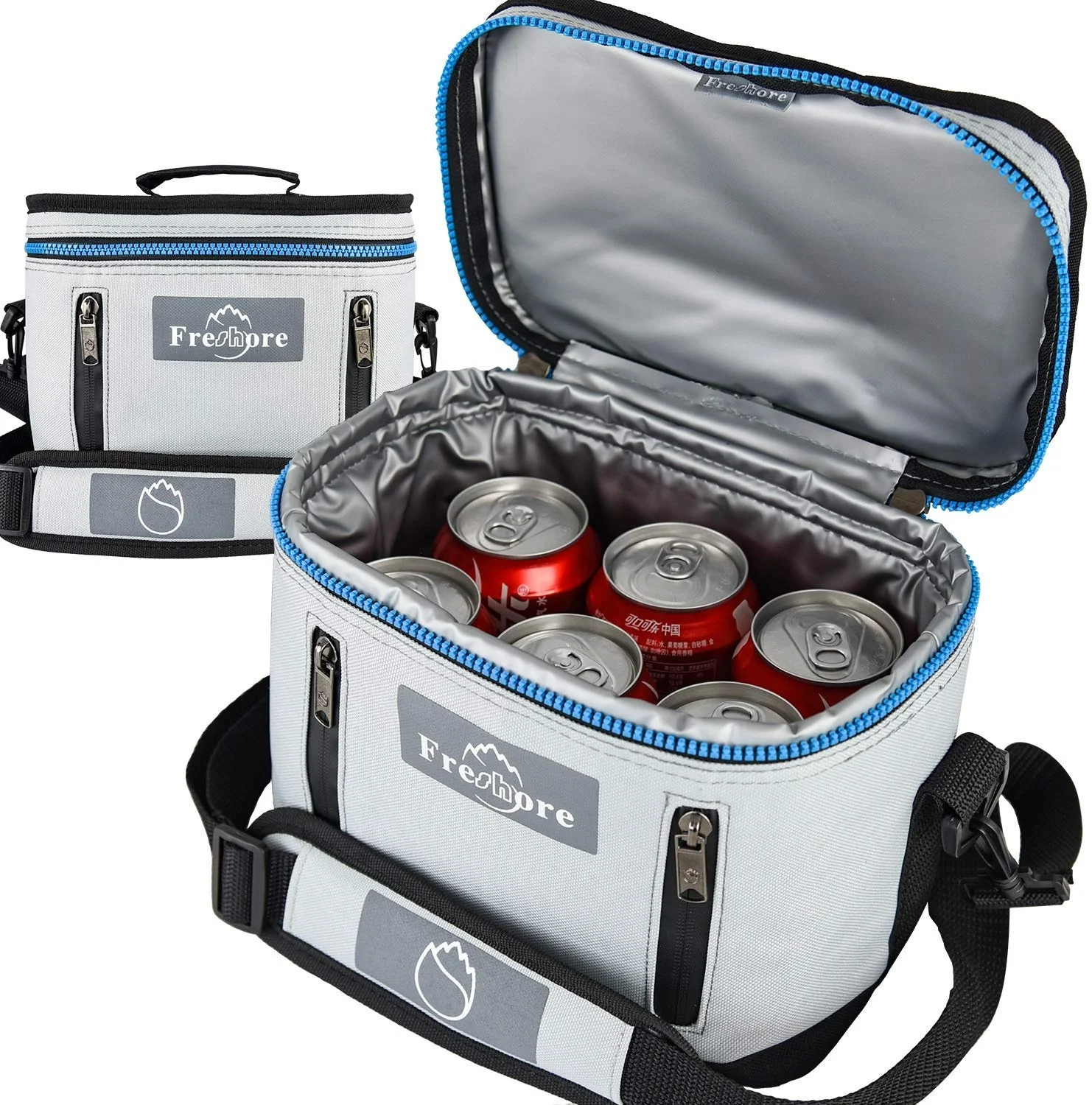 

6 Cans Insulated Thermal Lunch Box Bag Waterproof Cooler Bag for Men with Front Pocket for Adults Women Men Work College, Customized color