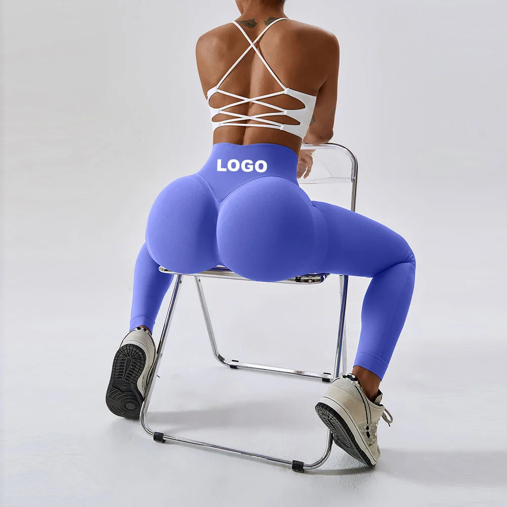 

Fitness Custom Breathable High Waist Workout Booty Lift Seamless Butt Scrunch Yoga Leggings For Women