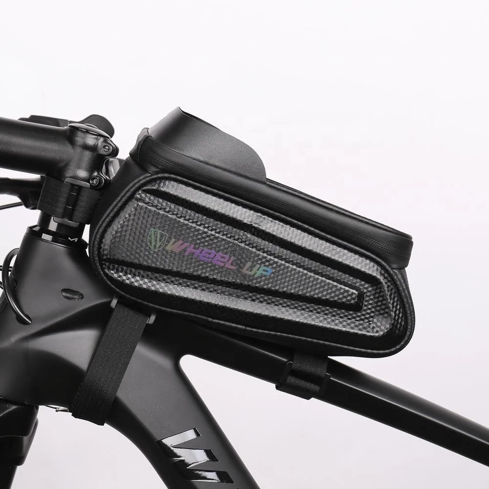 

WHEEL UP New design reflective logo cycling bike top tube bag bike, Black