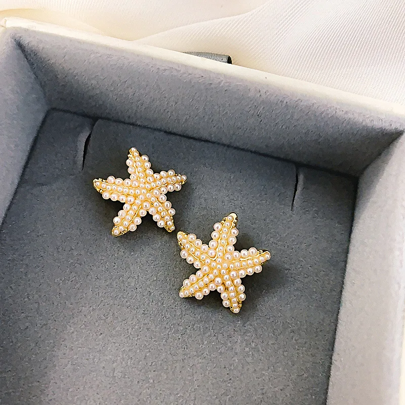 

2021 fashion trendy pearl stud earrings jewelry star