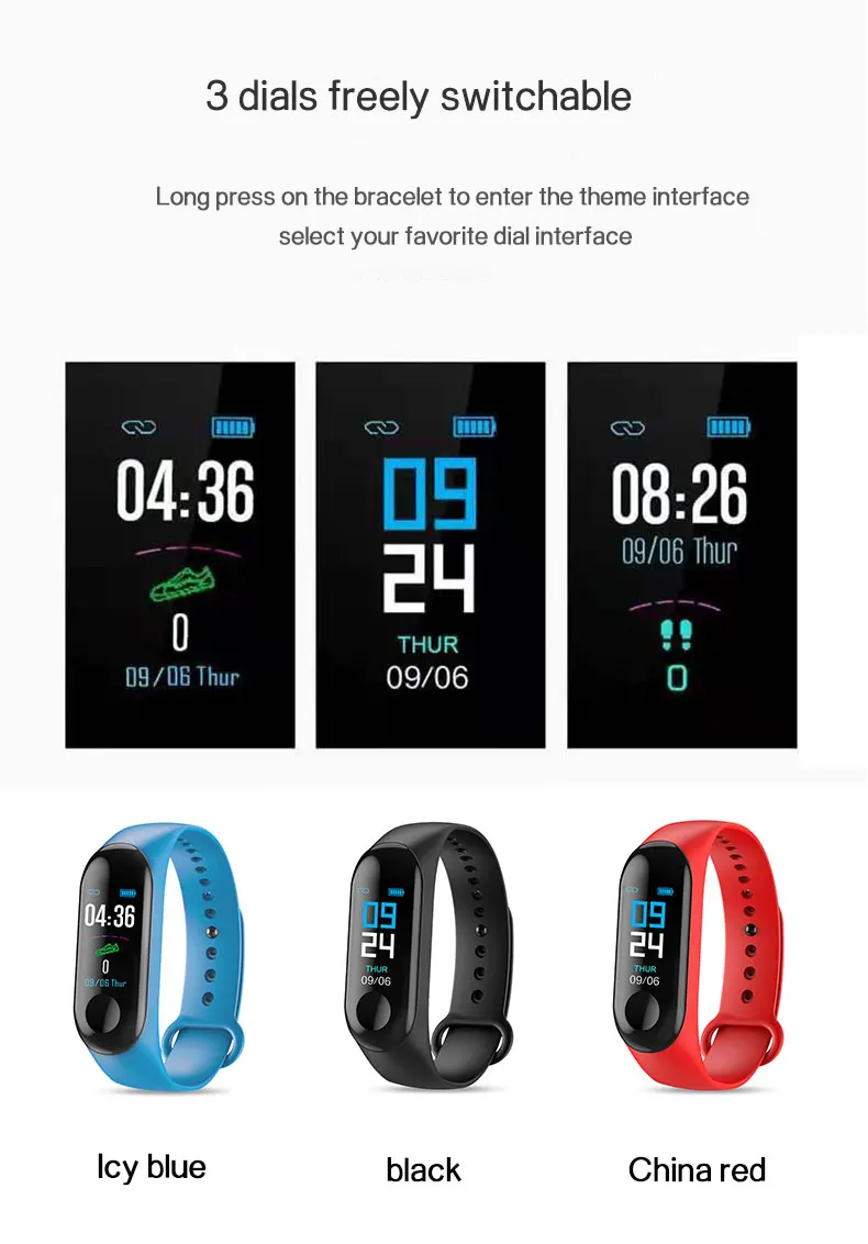 New Electronic Product Android M3 Smart Watch Factory 2020 Popular Mens Women Sports Bracelets Wrist Watch Fitness Smart Band