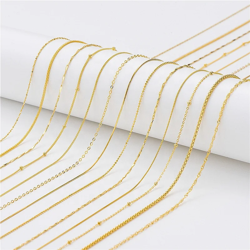 

Wholesale 18k gold plated s925 sterling silver link necklace chain for women jewelry accessory