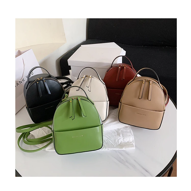 

Solid Color High Quality PU Leather Student Book Bags Fashion Textured Women Backpack For Travel Casual School Bags Tote Pack