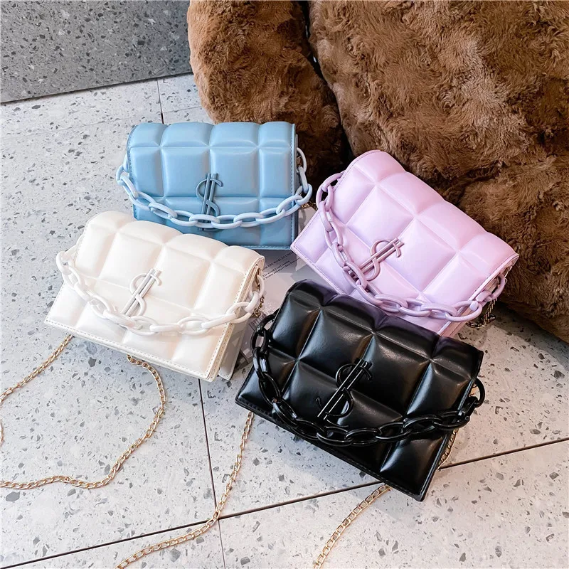 

2021 New Fashion Cheap Price Ladies Chain Shoulder Mini Bags Ladies Hand Bags Leather Designer purses and handbags For Women, 4 colors