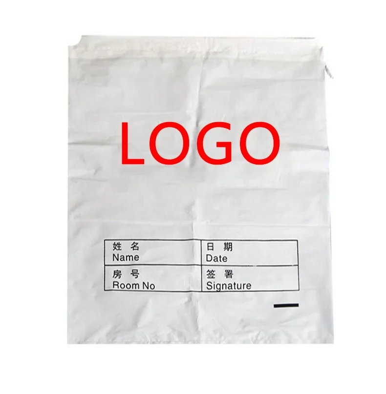 

Wholesale Dio Degradbale LDPE Hotel Laundry Bag Disposable Transparent Pe Hotel Laundry Bags, Customized color