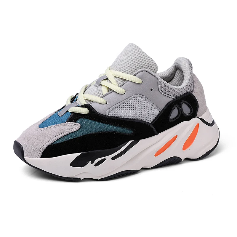 

Putian High Quality Fashiontrend Kids Sports Shoes Lace-up 700 Casual Kids Sneakers Light-weight Breathable, Blue;grey;black-grey