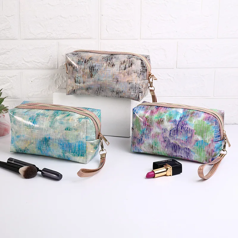 

New laser PVC multi-function waterproof storage large-capacity vinyl four-leaf cosmetic bag