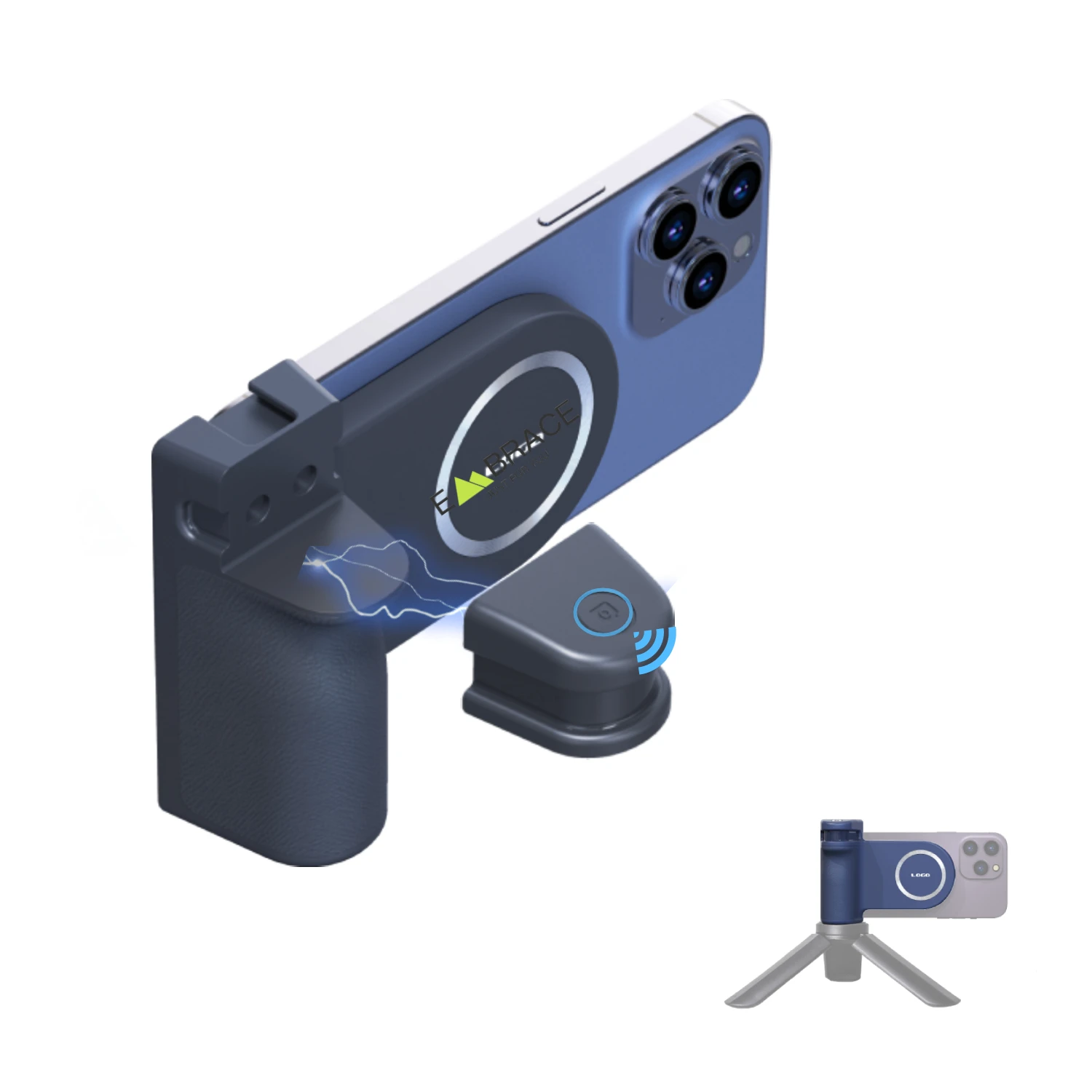 

Magnetic camera grip phone mount camera handle detachable BT shutter button bracket Phone Selfie Booster