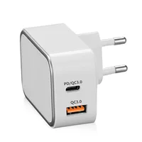 

KC CE Rohs 18W Type C PD Qualcomm quick charge 3.0 fast dual USB travel wall power adapter charger