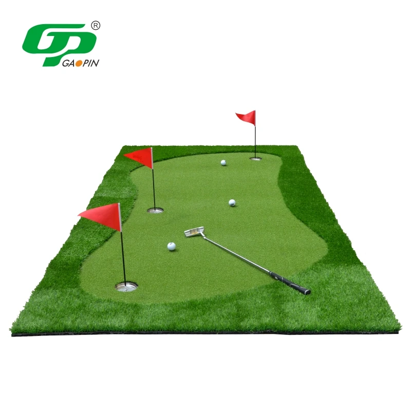 

New Gaopin Portable Golf Putting Training Aid Golf Hitting Turf Mat Rubber Base Green Indoor Outdoor Golf Putting Green, Green and combination