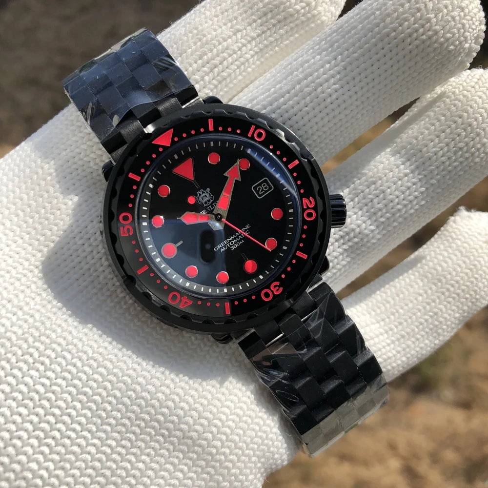 

Steeldive New Arrival Watch! SD1975XT Japan Movement NH35 300M Waterproof PVD Black Stainless Steel Red Luminous Dive Watch