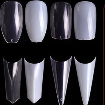 

Wholesale 500pcs professional transparent artificial fakenail press on nails false fullcover french clear shape coffin nail tip, 38 colors