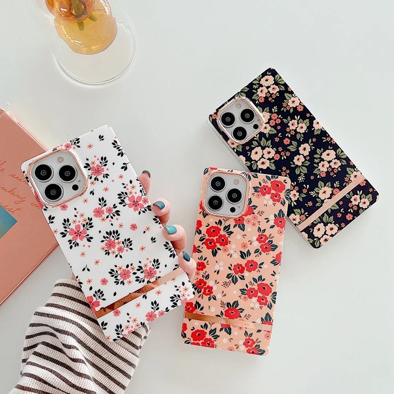 

New Arrival Little Flower Squares Rectangle Phone Case for iphone13 14