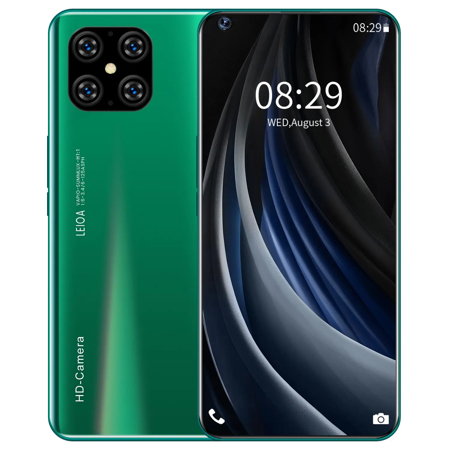 

5000mAh i12 hot sell 7.2 inch INCELL 2MP+5MP 2GB+16GB GPS Face Recognition Smart Cell Phones Android 10 Smartphone, Black,green, blue