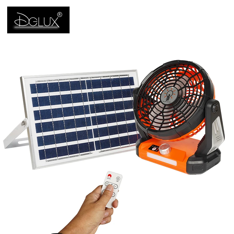 

Solar Panel Charging Fan USB Remote Control Waterproof ABS 18W 40W Solar Fan With Light