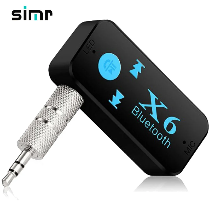 

simr X6 3.5mm TF card Handfree wireless Call Phone MP3 Player hifi audio music car bluetooth receiver aux, Black