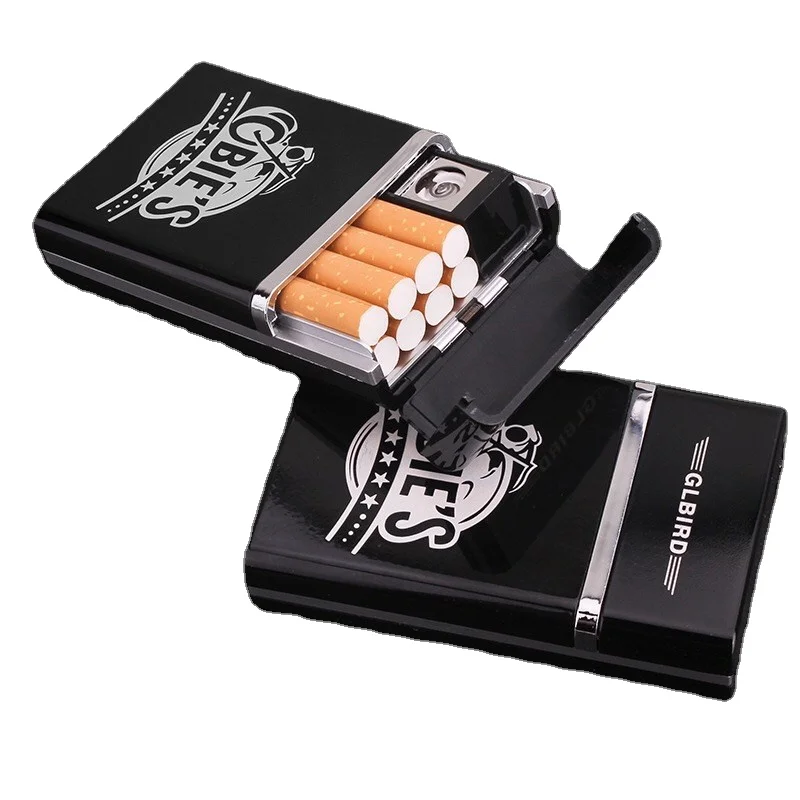 

Multi-functional Cigarette Case with Rechargeable Electronic Lighter Cigarette Case, 5 colors