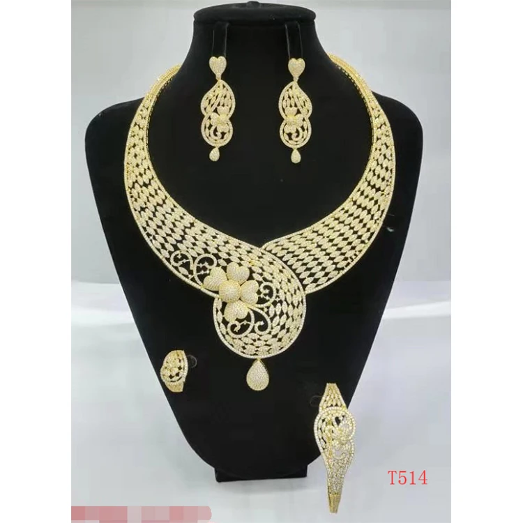 

Set-102 Xuping Indian style women fashion luxury set jewelry diamond bride wedding set