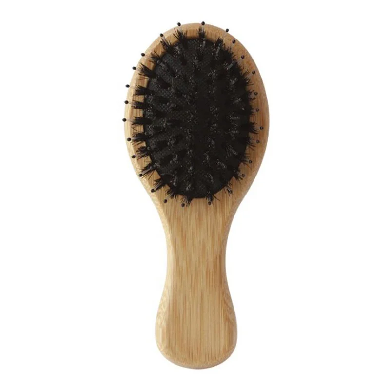 

Custom Boar bristle/synthetic bristle wooden hairbrush small massage hairbrush, Black and red