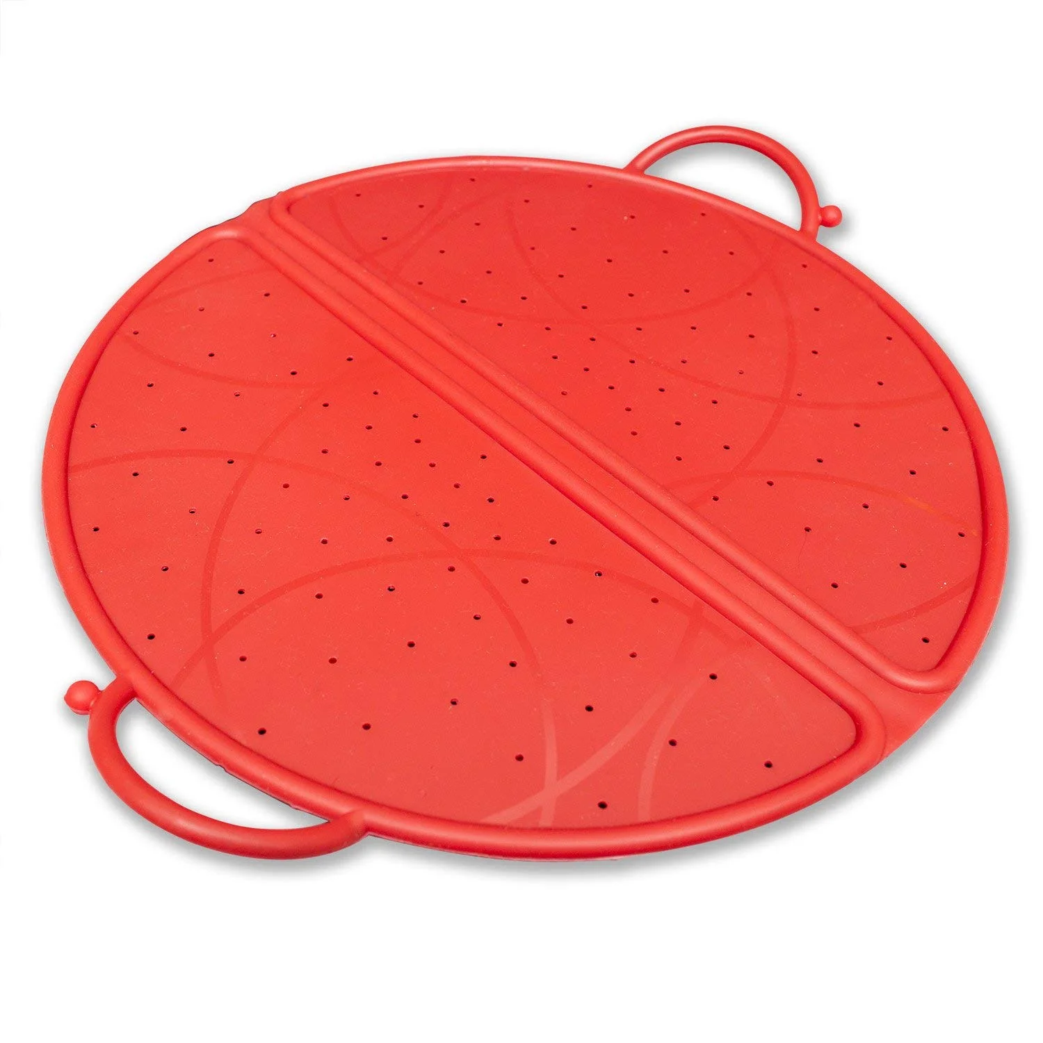 

Wholesale kitchen accessories foldable Splatter Guard Oil Splatter Screen Silicone Frying Pan shield Drain Board and Strainer, Red,custom color