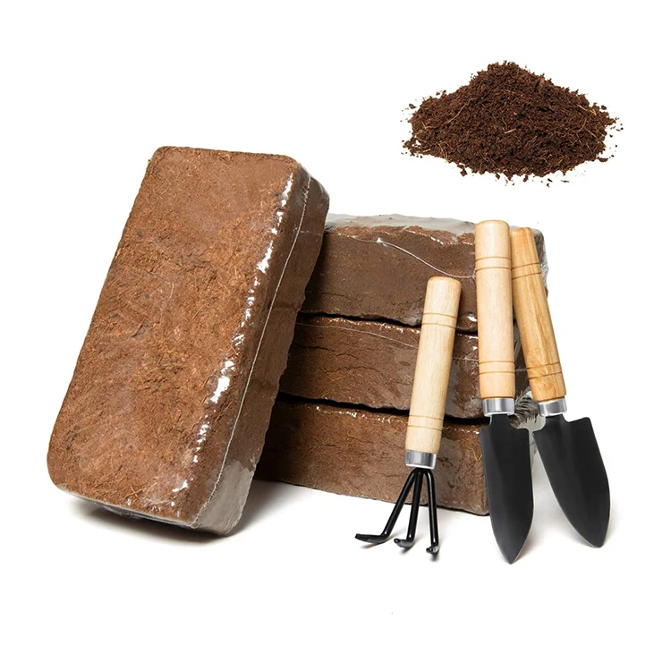 

Nature Coco Coir Brick 650g Coco Peat Pith Block Coconut Fibre Dust For Garden Plant Planning Soil, Brown