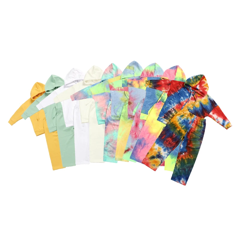 

Autumn Toddlers Baby Boy Custom Boutique Tie Dye Outfits Tracksuit Hoodie 2 Piece Kids Set