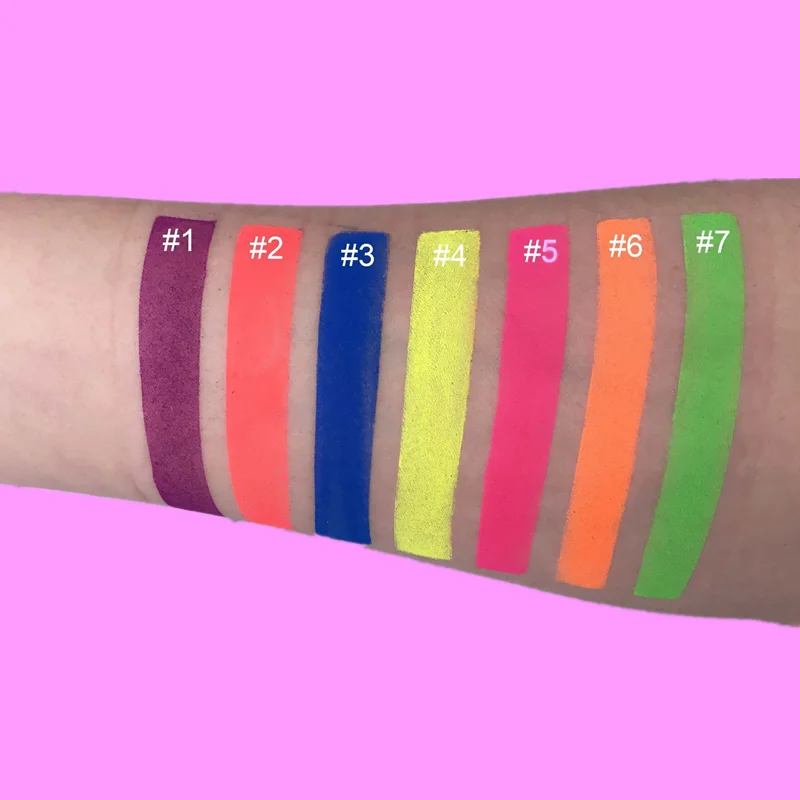 

High quality fluorescent powder no logo makeup eyeshadow powder, 7 colors