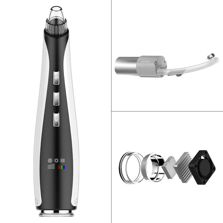 

3 In 1 Facial Vacuum Blackhead Remover Visual Facial Pore Face Vacuum Pore Cleaner Facial Blackhead Remover, White