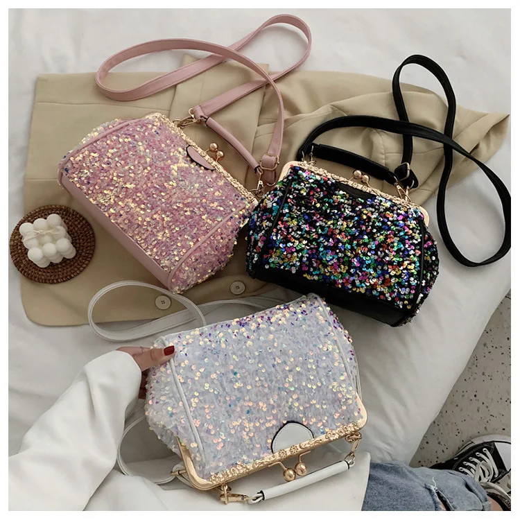 

designer luxury designer luxury handbag bling purses handbag purses Sequined Versatile Shoulder Bags For Women, White, black, pink
